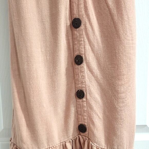 Monteau Sleeveless Ruffle Hem Dress in - Peach Color - Picture 5 of 11